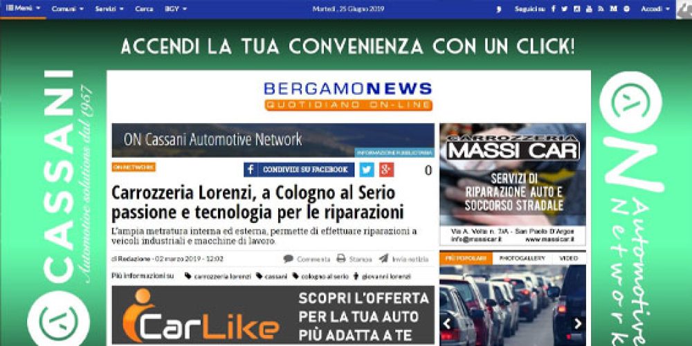 Carrozzeria Lorenzi, a Cologno al Serio passione e tecnologia per le riparazioni
